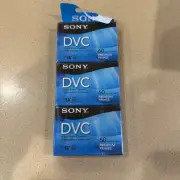 Sony DVC Mini DV 60 Min LP 90 Sealed Blank Tapes Premium 3-Pack New DVM60PRR/3