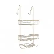 OVER THE DOOR ALUMINIUM SHOWER CADDY 28x21x55cm 3-Shelves