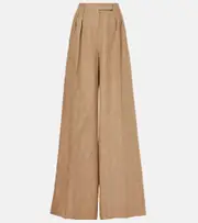 [Max Mara] Max Mara Rauche linen wide-leg pants UK 6 brown