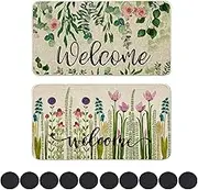 2Pcs Door Mat,Front Door Mat,Welcome Mat,Spring Door Mat 19.7x31.5Inch,Doormat for Home Entrance, Outside Entry, Yard, Floor, Patio