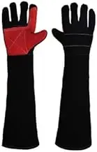 Animal Handling Gloves Bite Proof Double Leather Reinforced Padding Dog,Cat Scratch,Bird Handling Falconry Gloves Grabbing Reptile Squirrel Snake Bite 60CM Comfort and Extra Heat Protection.
