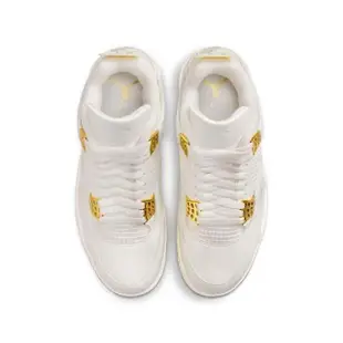 【NIKE 耐吉】AIR JORDAN 4 SAIL METALLIC GOLD 米白 女款 男生 喬丹 四代 白金(AQ9129-170)