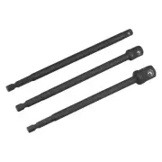 Impact Grade Socket Adapter Set 6" Extension Bit 1/4", 3/8" and 1/2" Drive