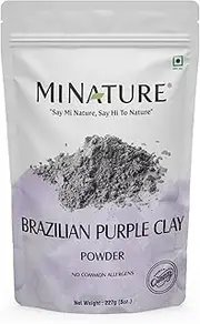 Brazilian Purple Clay by mi nature | For Younger looking skin, Detoxifying Skin | 227g(8 oz) (0.5 lb) | Facial Cleansing mask | Use to make Masks, Creams, Scrubs, Bath Bombs, Body Wash and Soaps