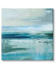 Stupell Industries Abstract Ocean Horizon Modern Nautical Painting Blue Green Stretched Canvas Wall Art by Nan