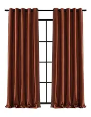 [Cadence & Co.] Byron Matte Velvet Blockout Eyelet Curtains Twin Pack in Rust