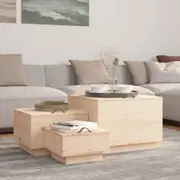 Storage Boxes with Lids 3 pcs Solid Wood Pine vidaXL