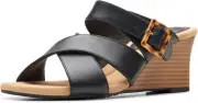 Clarks Men's Kyarra Judi Wedge Sandal 8.5, Black