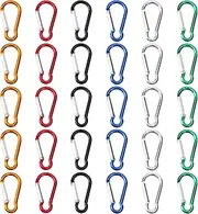 SAMLOO 30pcs Mini Aluminum Carabiner Spring Clip 2" Snap Hook Keychain for Outdoor Camping Hiking Fishing Traveling Backpack Bottle