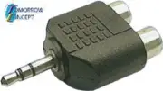 3.5mm Stereo Plug to 2 x RCA Socket Adaptor (P0372)