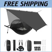 Double & Single Camping Hammock with Bug Net - Lightweight & Portable Comfort