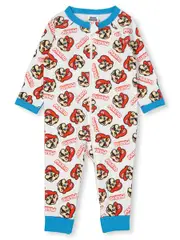 Baby Super Mario Long Sleeve Printed Romper