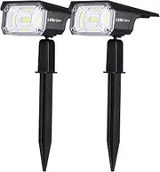 LEREKAM Solar Spot Lights, IP65 Waterproof 40 LEDs Landscape Spotlights,USB & Solar Powered Wall Lights Dark Sensing Auto On/Off,3 Modes Outdoor Solar Garden Lights for Yard Porch 2 Pack