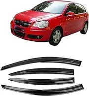 FUWKAIZS Compatible for VW Polo 2002-2010 Window Visor Rain Guard Weather Shield Wind Deflector Slim Trim Awning Shelter Raincoat(for Hatchback)
