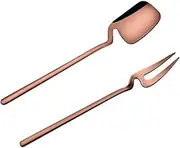 OFFSCH Stainless Steel Dining Utensils Pcs Spoon Fork Set Portable Mirror Polish