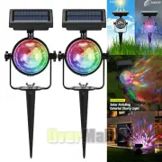 LED Solar RGB Spot Lights Outdoor Garden Landscape Flood Path Wall Light Yard US