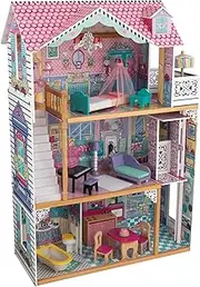 KidKraft Annabelle Wooden Dolls House with Furniture and Accessories Included, 3 Storey Play Set with Lift and Balcony for 30 cm /12 inch Dolls, Kids' Toys, 65079