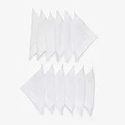 Solino Home Linen Hemstitch Cocktail Napkins 6 x 6 Inch – Set of 12, 100% Pure Linen White Cloth Cocktail Napkins – Classic Hemstitch
