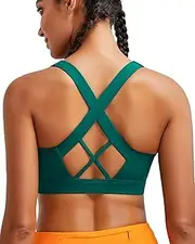 [RUNNING GIRL] Sports Bra for Women High Support, Criss-Cross Back Running Molded Cup High Impact Sports Bras for Women