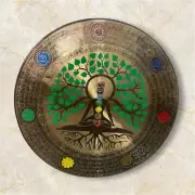 60 CM Gong-Seven Chakra,Mantra with Yogi Carving Tibetan Gong-Handmade Bell Gong