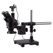 AmScope 7X-135X Trinocular Stereo Zoom Microscope Boom + 144-LED + 10MP Camera