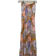 Anthropologie Abel The Label Maxi Dress Floral Strapless Tiered Smocked Women M