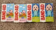 Lot Of 4 Character Adhesive Band-Aids. NEW IN BOX! Peppa Pig & Cocomelon