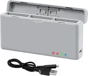 3 Channel Battery Charging Hub for Action 4 Action 3 Camera, Storage Station Compatible with DJI OSMO Action 3 Action 4 with USB Type C Cable