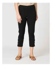 [Fella Hamilton] Chaucer 7/8 Button Hem Pant in Black