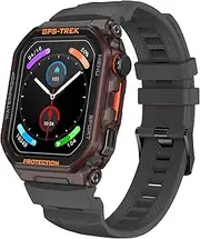 Military Smart Watches Built-in GPS, 100+ Sport Modes for Men with, Smartwatch for Android Phones and iPhone, 1.75" HD Screen Bluetooth Call 24/7 Heart Rate/Sleep/Stress