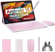 Android 13 Tablet with Keyboard, 2024 Newest 10 Inch 2 in 1 Tablet, 8GB RAM+128GB ROM/1TB Expandable Tablet PC, Quad-core 1.8GHz CPU 10" HD Screen, 2.4G/5G WiFi 6 BT 5.0 Tableta with Case Mouse Stylus