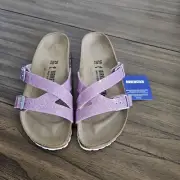 Birkenstock Yao Balance Adjustable Slide Sandals Cosmic Sparkle Lavender Size 39