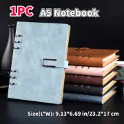 PU Leather A5 Notebook Round Anneau Binder Notepad Business Agenda Organizer
