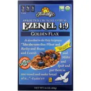 Food For Life Ezekiel 4:9 Organic Sprouted Grain Cereal Golden Flax 16 Oz