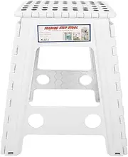 Folding Step Stool,Portable Living Plastic Dots Folding Step Stool Anti-Slip Foldable Adults Chair Portable Collapsible Plastic Step Stool (White)