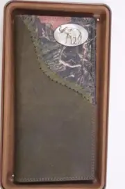 ZEP-PRO Republican Elephant Roper Leather Fence Row Camo Wallet TIN GIFT BOX