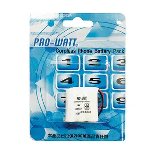 PRO-WATT 萬用接頭 無線電話電池 3.6V 400mah(P350) (6.3折)