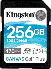 Kingston 256 GB Canvas Go Plus 170MB/s Read SD Memory Card