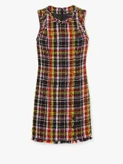 Art Plaid Tweed Dress