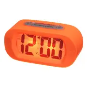 Round Electronic Alarm Clock, Orange Digital Alarm Clocks for Bedrooms