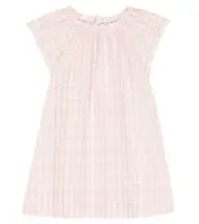 [Bonpoint] Bonpoint Checked cotton and linen dress M 18 pink