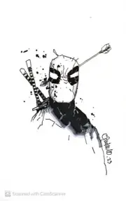 Chris Bachalo Deadpool Original Sketch Remarque 7x10.5 – Signed Marvel Art