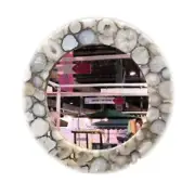 Natural Wild Agate Gemstone Mirrors Frame, Agate Stone Living Room Mirror Decors