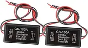 MUCKLILY 2pcs Gs-100a Led Brake Light Controller for Car Motorcycle Stop Light Flasher Module High Visibility Strobe Controller
