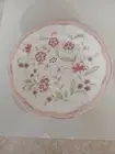 Set of 4 Grace Floral Print with Pink Border Dinner Plates 10 1/2"