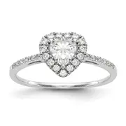1/3 Ct. Natural Heart Shape Diamond Semi-mount Engagement Ring in 14K White Gold