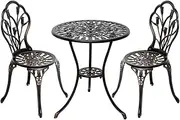 Kohnan Original Aluminum Table Chair Set, Antique BLK