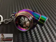 Electronic Spinning Turbo Key Ring Chain With LED & Sound NEO CHROME AUD STOCK