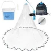 Cast Net 3/8" Mesh for Freshwater and Saltwater, 3ft-6ft Radius Casting Nets ...