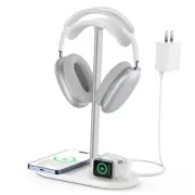 3-in-1 Headphone Stand - Universal Desktop Gaming Headset White Minimalist
